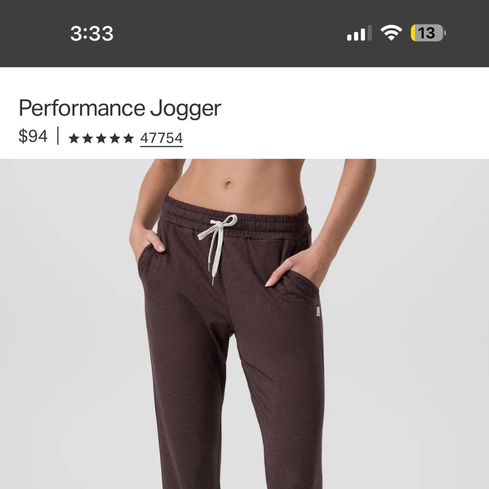 Vuori Women's Brown Performance Jogger